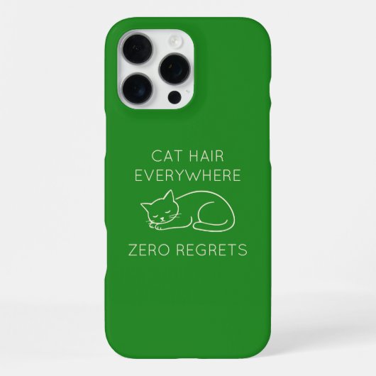 Cat hair everywhere zero regrets iPhoneケース (裏面)