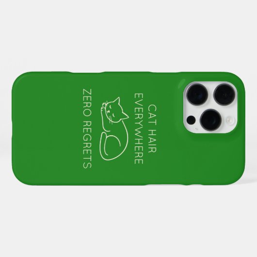Cat hair everywhere zero regrets iPhoneケース (裏面横)