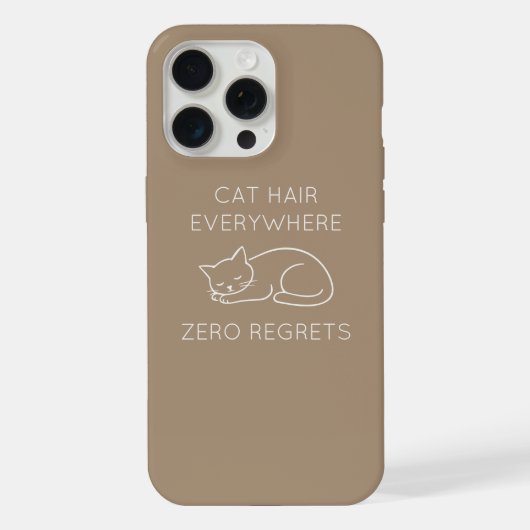 Cat hair everywhere zero regrets iPhoneケース (裏面)
