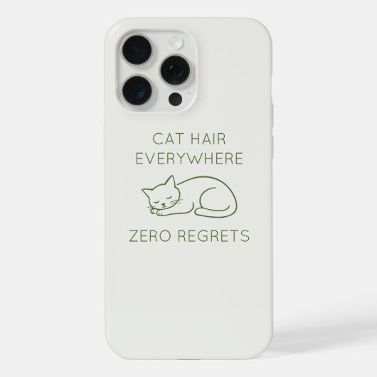 Cat hair everywhere zero regrets iPhoneケース (裏面)