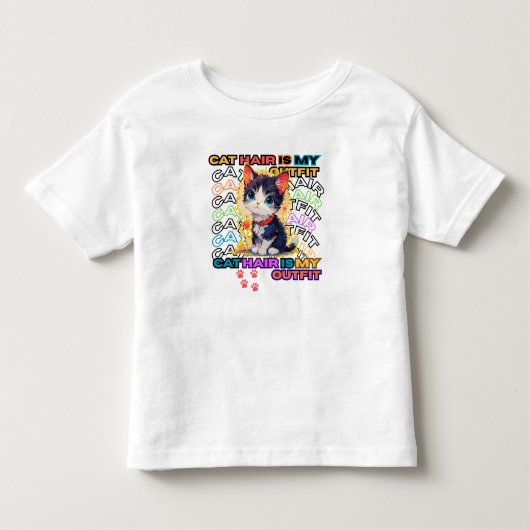 Cat Hair Is My Outfit トドラーTシャツ (正面)