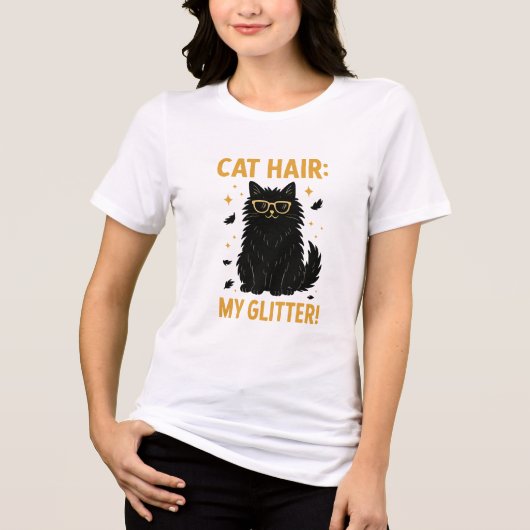 Cat Hair My Glitter Funny Cat トライブレンドＴシャツ (正面)