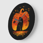 CAT HALLOWEEN COSTUME PUMPKIN CATS LOVER FALL SEAS ラージ壁時計 (傾斜)