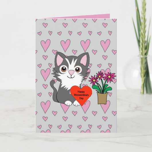 Cat Happy Meowentines Day カード (正面)