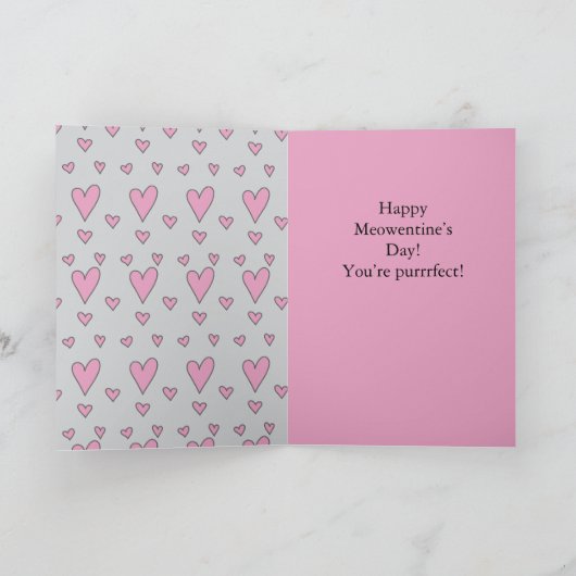 Cat Happy Meowentines Day カード (内部)