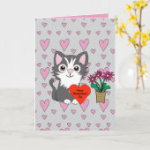 Cat Happy Meowentines Day カード (黄色い花)