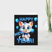 Cat Happy New Year Mew Year Funny New Years Party  カード (正面)