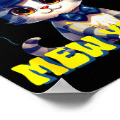 Cat Happy New Year Mew Year Funny New Years Party ポスター (角)