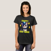 Cat Happy New Year Mew Year Funny New Years Party Tシャツ (正面フル)