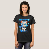 Cat Happy New Year Mew Year Funny New Years Party Tシャツ (正面フル)