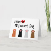 Cat Happy Pawther's Day - Paws up Greeting Card カード (正面)