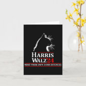 Cat Harris Walz 2024 Kamala Harris 2024 Tim Walz 2 カード (黄色い花)