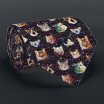 Cat Heads in Outer Space Funny Galaxy Pattern ネクタイ<br><div class="desc">How did the cats end up in outer space? Why are they just heads? Why do they all have a sense of wonder on their cute little faces, as if they're in awe of the galaxies and nebulae and shiny sparkling stars they're no doubt witnessing way out there? No one...</div>