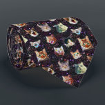 Cat Heads in Outer Space Funny Galaxy Pattern ネクタイ<br><div class="desc">How did the cats end up in outer space? Why are they just heads? Why do they all have a sense of wonder on their cute little faces, as if they're in awe of the galaxies and nebulae and shiny sparkling stars they're no doubt witnessing way out there? No one...</div>
