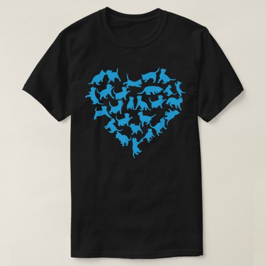 Cat Heart Cat Dad Cat Mom Tシャツ (デザイン正面)