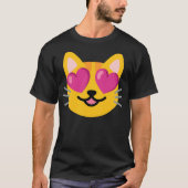 Cat Heart Eyes Emoticon Tシャツ (正面)