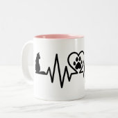 Cat Heartbeat with Another Cat ツートーンマグカップ (正面左)