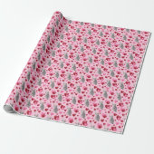 Cat Hearts Valentine Gift Wrapping Paper - Pink ラッピングペーパー (アンロールド)