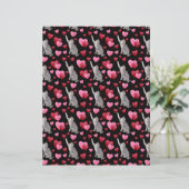 Cat Hearts Valentines Scrapbook Paper in Black (スタンド正面)