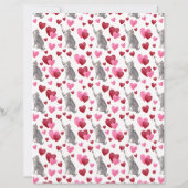 Cat Hearts Valentines Scrapbook Paper in White (裏面)