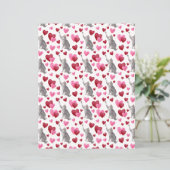Cat Hearts Valentines Scrapbook Paper in White (スタンド正面)