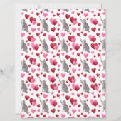 Cat Hearts Valentines Scrapbook Paper in White (正面)