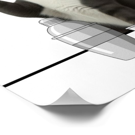 Cat holding a Martini Relaxing ポスター (角)