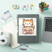 Cat Holding a Sign シール (iPadカバー)
