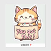 Cat Holding a Sign シール (シート)