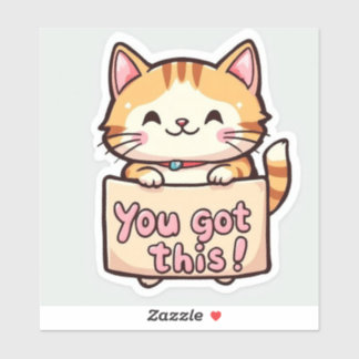 Cat Holding a Sign シール