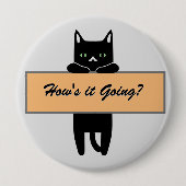Cat holding a sign Button Badge 缶バッジ (正面)