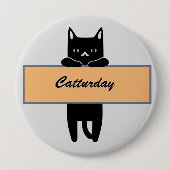Cat holding a sign Button Badge 缶バッジ (正面)
