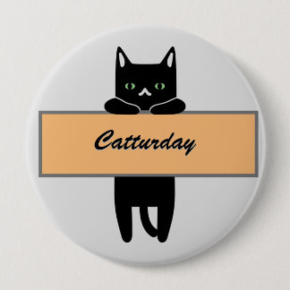 Cat holding a sign Button Badge 缶バッジ
