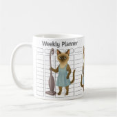 Cat Housewife weekly planner コーヒーマグカップ (左)