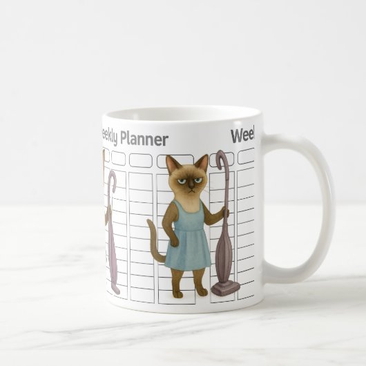 Cat Housewife weekly planner コーヒーマグカップ (右)
