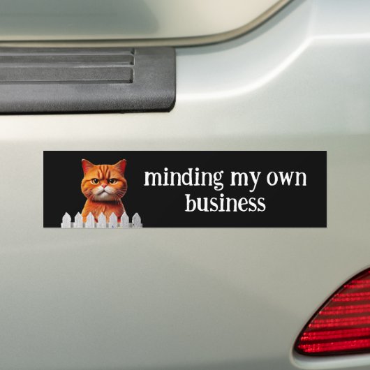 Cat Humor --Minding my own business バンパーステッカー (車上)