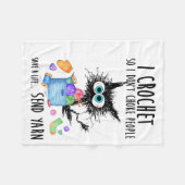 Cat I Crochet So I Dont Choke People Save A Life  フリースブランケット (正面(横))