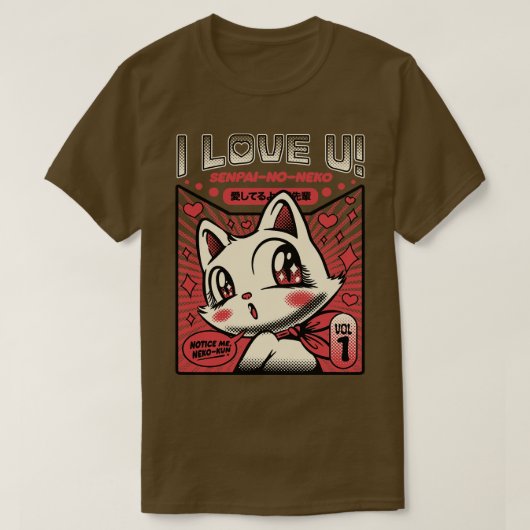 Cat I Love You by Tobe Fonseca Tシャツ (デザイン正面)