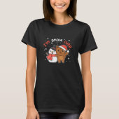 Cat I M Snow Cute Snowman Snow Pun Tシャツ (正面)