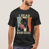 Cat I Read Banned Books  Bookworms Reading Book 2 Tシャツ (正面)
