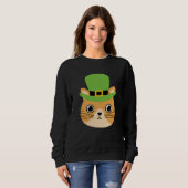 Cat I St patrick s Day Ireland Party Irish Kitten スウェットシャツ (正面フル)