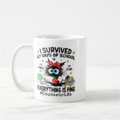 Cat I Survived 67 Days Of School I'm Fine Counselo コーヒーマグカップ (左)