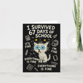 Cat I Survived 67 Days Of School Teachers Students カード (正面)