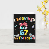 Cat I Survived 67 Days Of School Teachers Students カード (黄色い花)