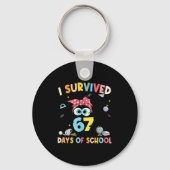 Cat I Survived 67 Days Of School Teachers Students キーホルダー (正面)