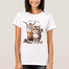 Cat & Iced Coffee T-Shirt – Cozy Café Style Tシャツ