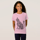 Cat Iconsイラストレーション白黒デザインT-Sh Tシャツ (正面フル)