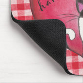 Cat inハートon Red & White Gingham マウスパッド (コーナー)