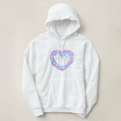 Cat in a Blue Gingham Heart パーカ (デザイン正面)