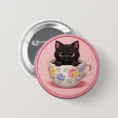Cat In A Mug 缶バッジ (正面&裏面)